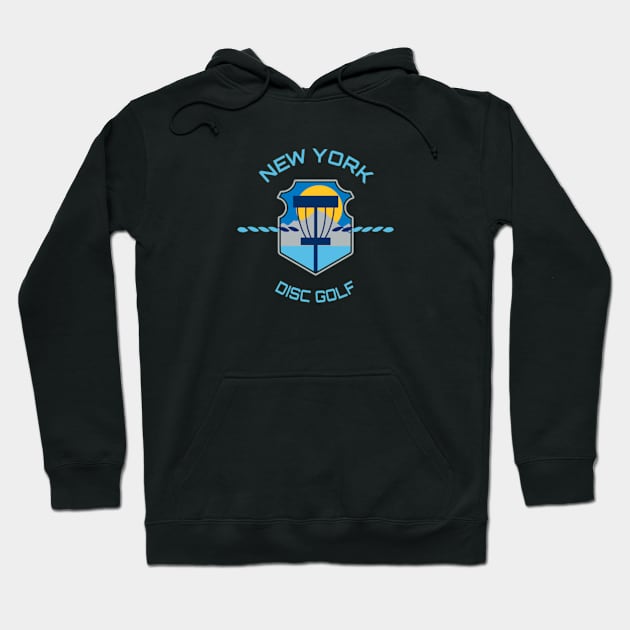 New York Disc Golf - State Flag Black Hoodie by grahamwilliams